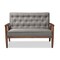 Baxton Studio Sorrento Grey Upholstered Wooden 2-seater Loveseat 122-6769 - alternate 1